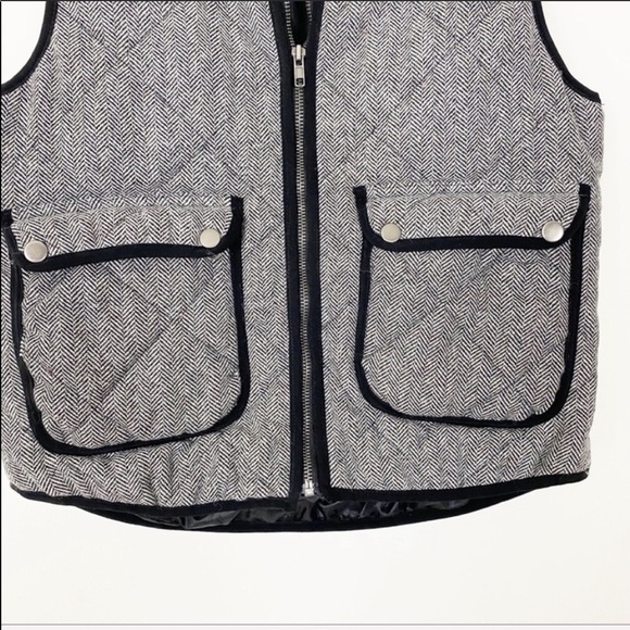 ALTAR’D STATE Grey Wool Quilted Herringbone Vest Jacket Fall Winter Layering - Picture 3 of 7